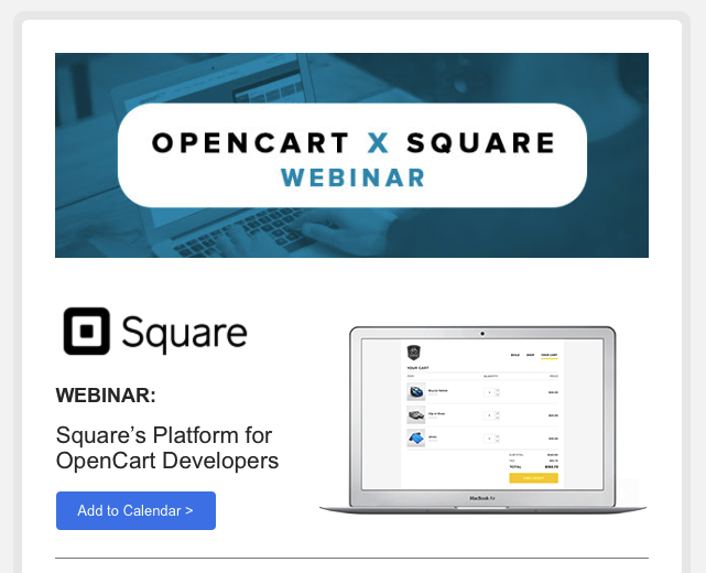 Opencart x square webinar - вебинар для разработчиков на CMS Opencart